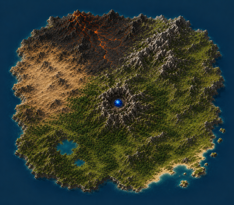 Map of Mythria, the green heartland of Encenia