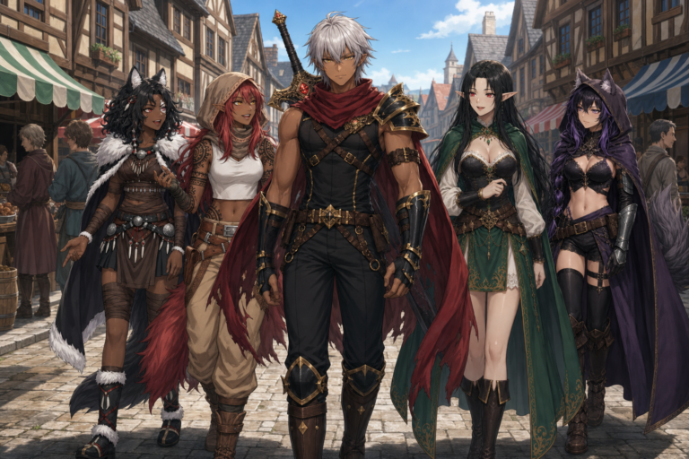 The party leaves the city, Tales of Encenia key art