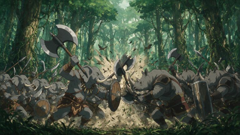 A collision in the jungle, Tales of Encenia key art