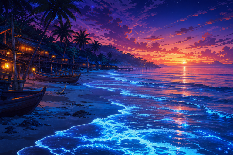 Vaeloria beach at evening, Tales of Encenia key art